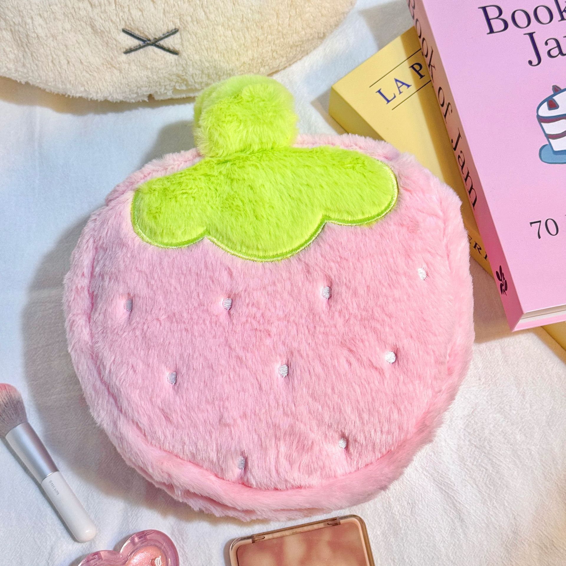Skincare D'Alba - Strawberry Plush Cosmetic Bag Women Travel