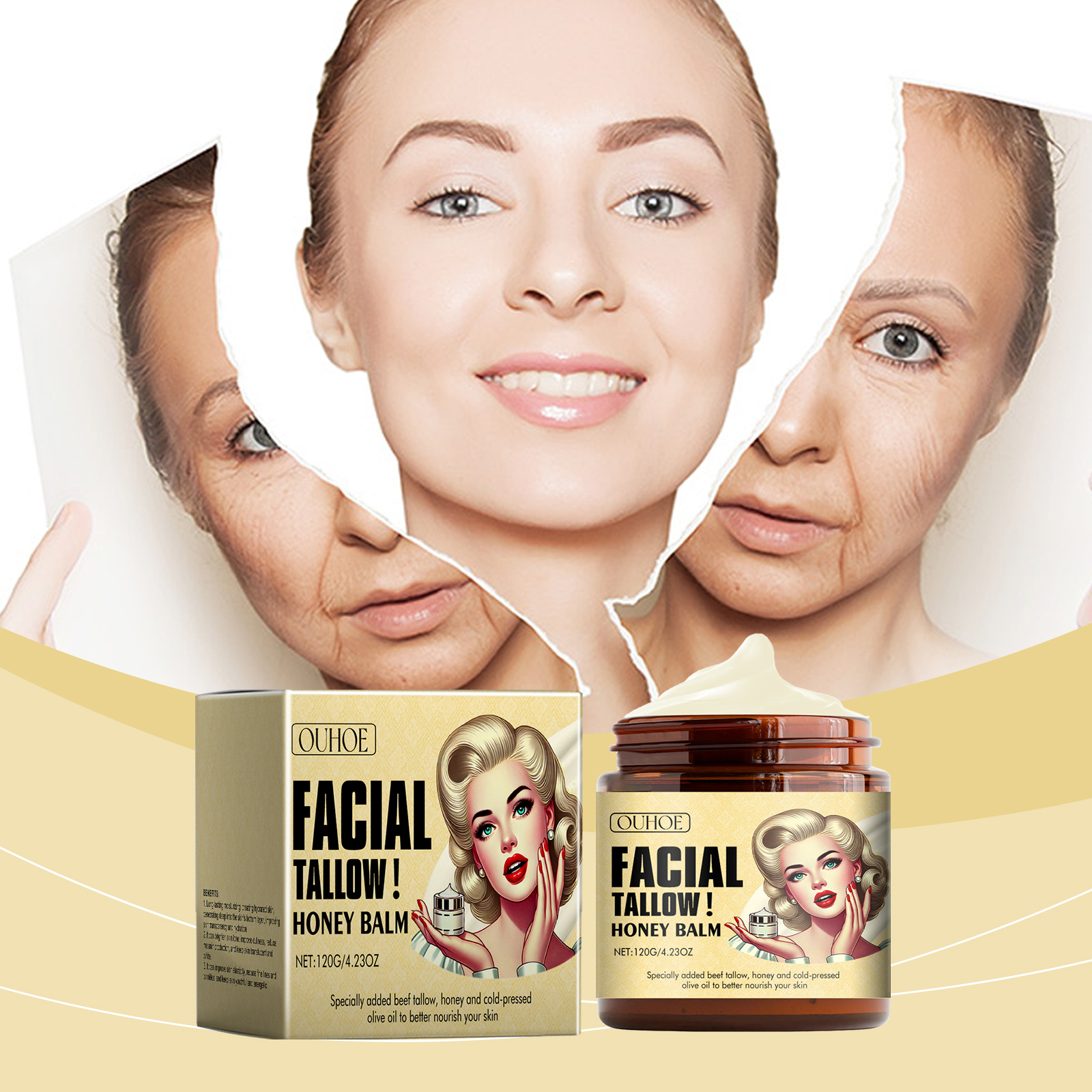 Skincare Non Comedogenic - Grass-Fed Tallow Honey Balm Organic Skin