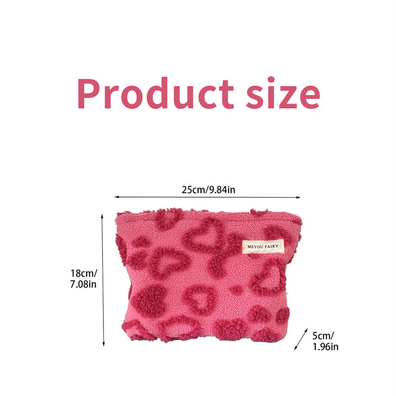 Cute Plush Heart Makeup Bag, S - Skincare D'Alba review and price