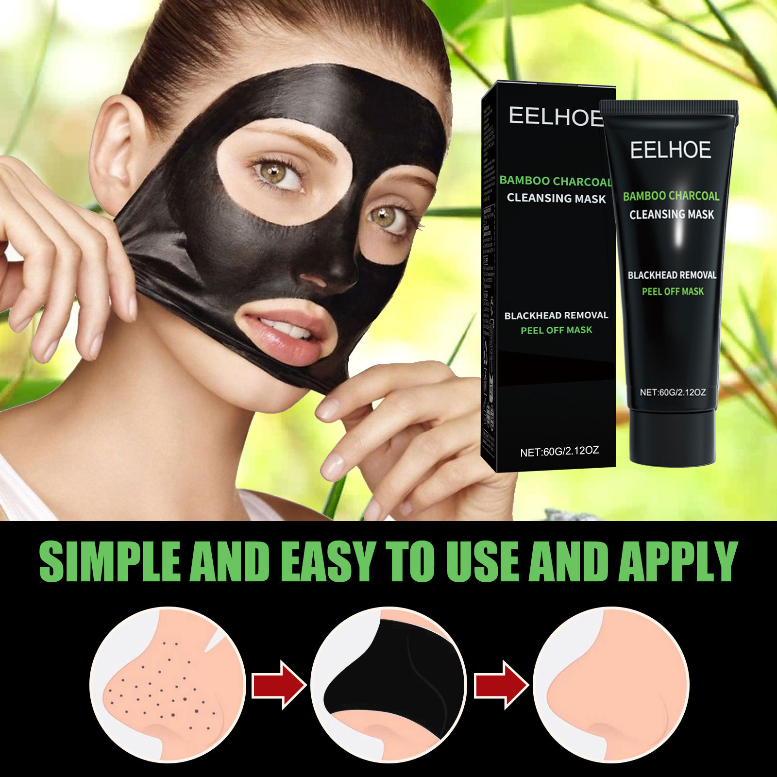 Bamboo Charcoal Tear-off Mask  - Mud Mask Kaolin review and price