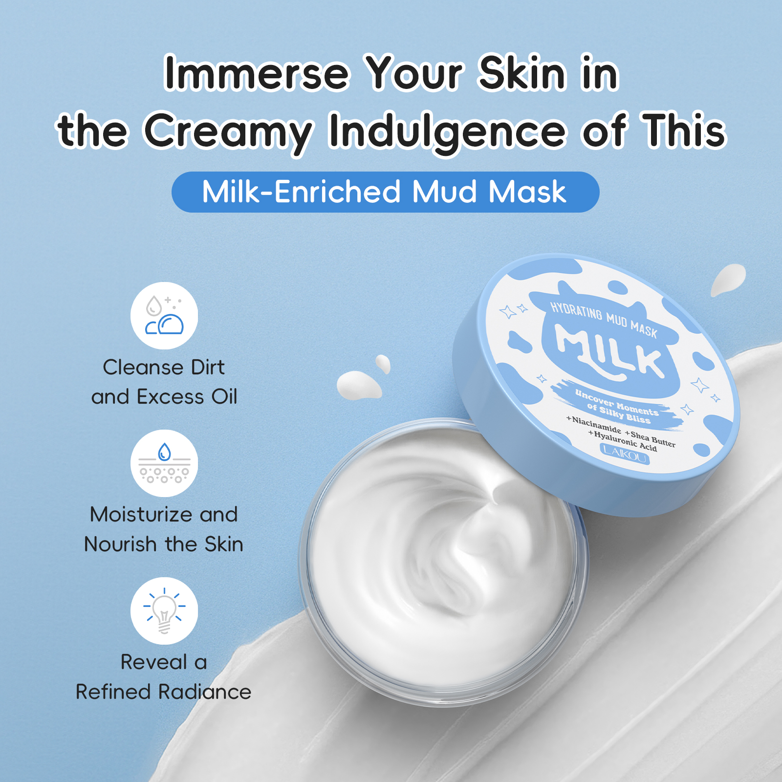 LAIKOU Milk Hydrating Mud Mask - Mud Mask Kaolin review and price