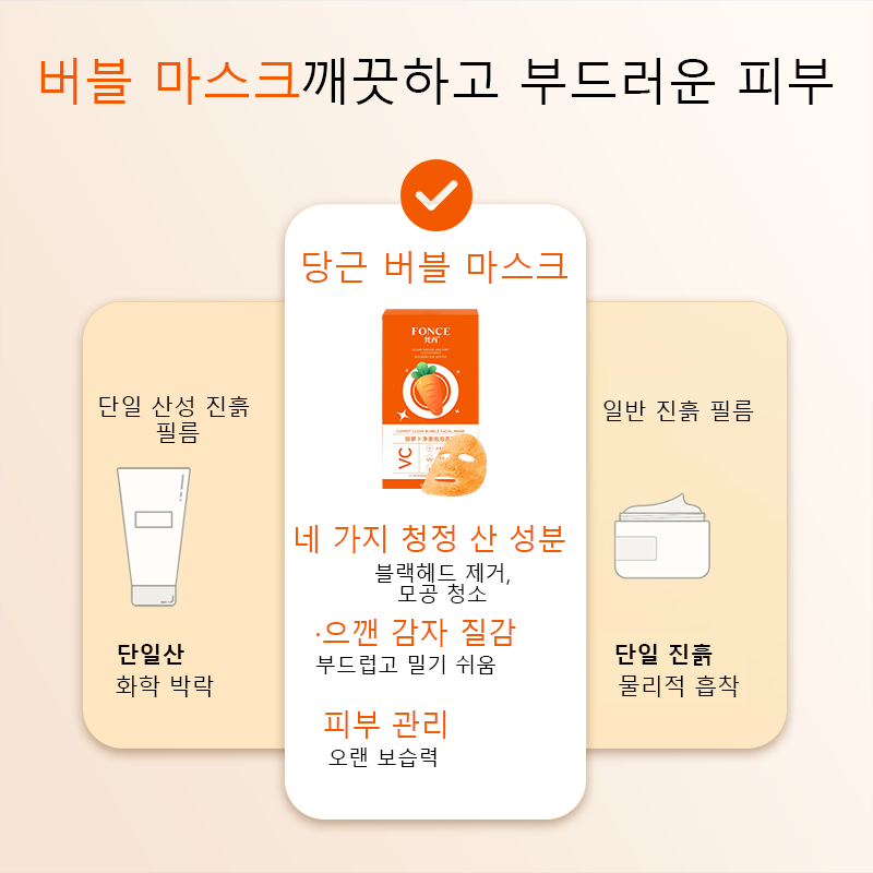 FONCE Carrot Mud Bubble Mask r - Mud Mask Kaolin review and price