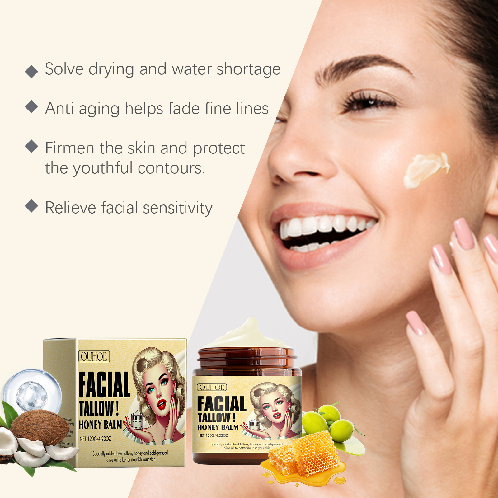 Grass-Fed Tallow Honey Balm Or - Skincare Non Comedogenic review and price